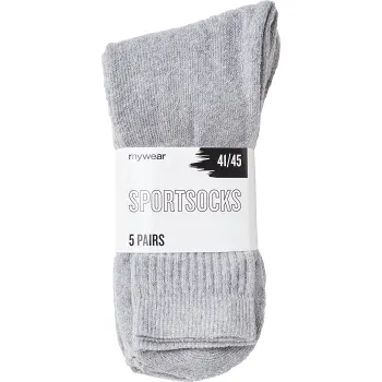 Sportsocka 5p gråmel 41/45 mywear.