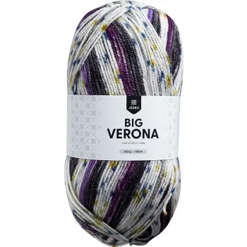 Garn Big Verona Popy Purple Tweed 200g Järbo.