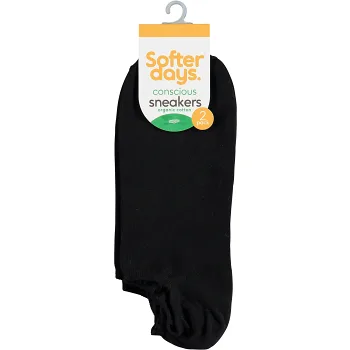 Strumpa sneaker 37-40 2p svart Softer Days.