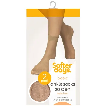 Ankelstrumpa 20den 36-41 2p beige Softer Days.