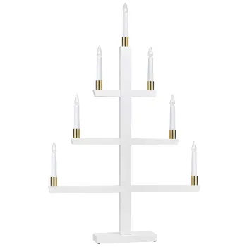 Elljusstake Grim Vit 7 Ljus ICA.