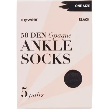 Ankelsocka 5p 50Den Svart Onesize mywear.