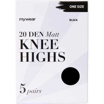 Knästrumpa 5p 20Den Svart Onesize mywear.