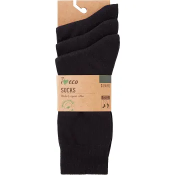Strumpa 3p svart 44/47 ICA I love eco.