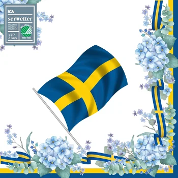 Servett 33cm Flagga 20-p ICA.