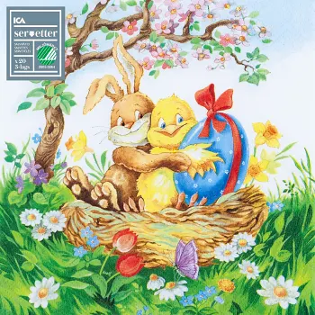 Servett 33cm Ägg 20-p ICA.