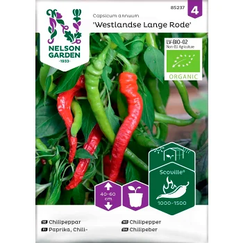 Chilipeppar Wasetlandse Lange Rode 1-p Nelson Garden.