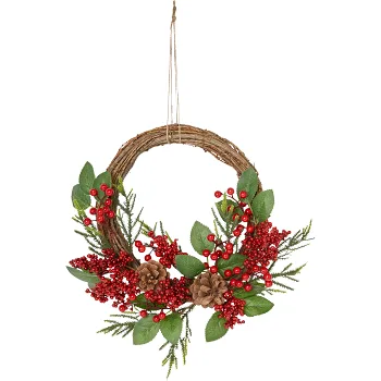 Krans Jul Halvdekorerad 31cm Zeline.