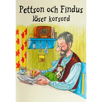Pettson och Findus löser korsord.
