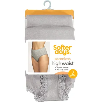 Trosa seamless spets High waist L/XL 2p ljusgrå Softer Days.