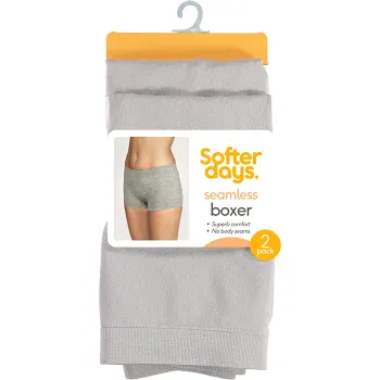 Boxer seamless L/XL 2p ljusgrå Softer Days.