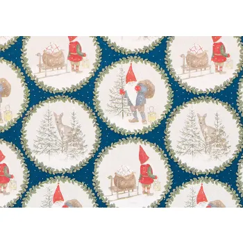 Julpapper Tomtekrans 0,7x3m ICA.