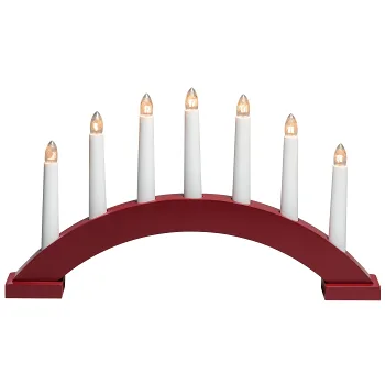 Elljusstake 7 ljus röd Konstsmide.
