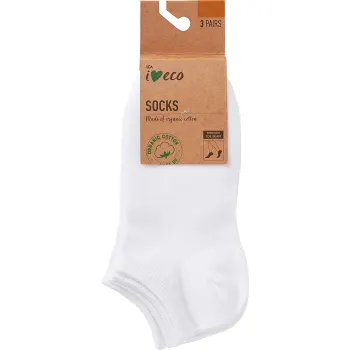 Strumpa 3p hidden vit 39/41 ICA I love eco.