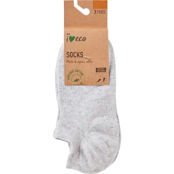 Strumpa 3p hidden grå 39/41 ICA I love eco.