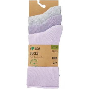 Strumpa 3p lös resår mix 39/41 ICA I love eco.