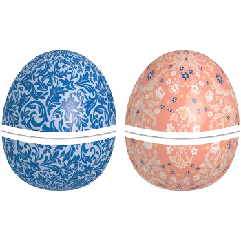 Påskägg 14cm stående blå rosa.