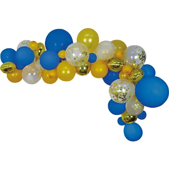 Ballongbåge blå guld.