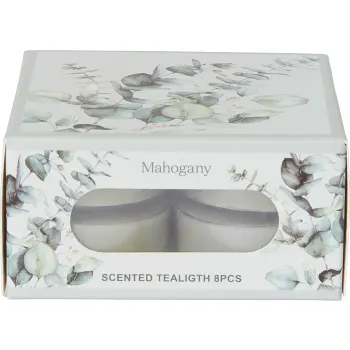 Doftvärmeljus Mahogny 8-p ICA.