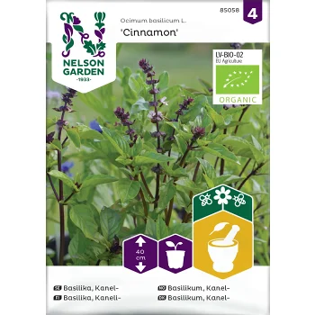 Basilika, Kanel- Cinnamon, Organic Nelson Garden.