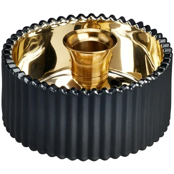 Ljusstake svart guld.