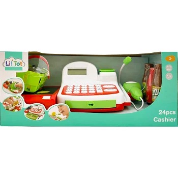 Kassaapparat med scanner.