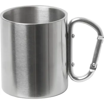 Mugg stål med karbinhake ICA.