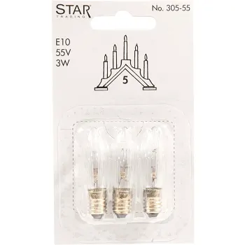 Reservlampa 3-p E10 55V 3W Star Trading.