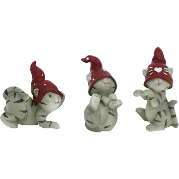 Katt med luva 1-p (3 olika) Festive.