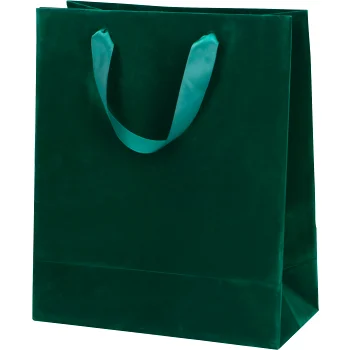 Presentpåse Velvet grön 26x31 cm.