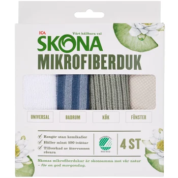 Mikrofiberduk 4-p ICA Skona.