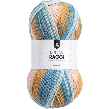 Garn Mellanraggi Pastel Rainbow 100g Järbo.