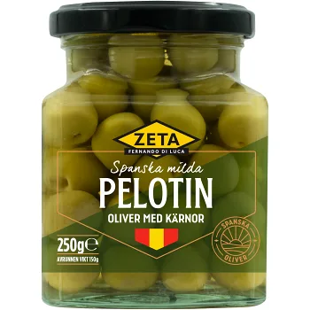 Pelotín-oliver med kärna 250g Zeta.