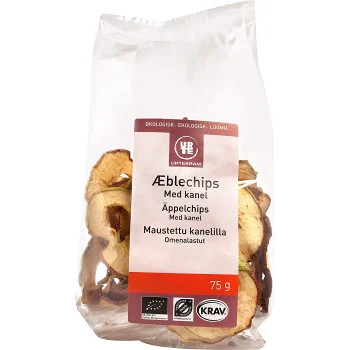 Äppelchips med kanel 75g KRAV Urtekram.