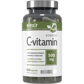 Kosttillskott C-Vitamin 500mg 120-p Elexir Pharma.