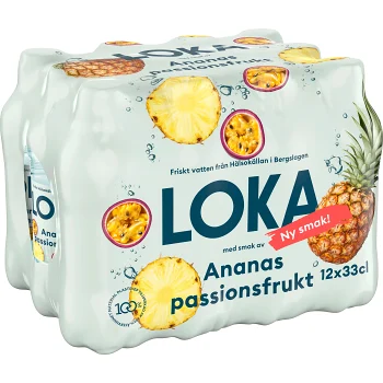 Kolsyrat Vatten Ananas Passionfrukt 12x33cl Loka.