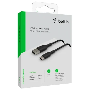 USB-A till USB-C 1m Svart Belkin.