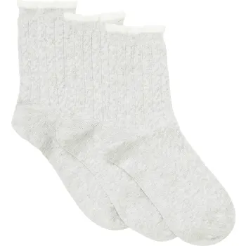 Strumpa 3p kabel grå 39/41 ICA I love eco.