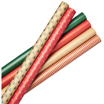 Julpapper Gran Ribb Grön 0,7x3m ICA.