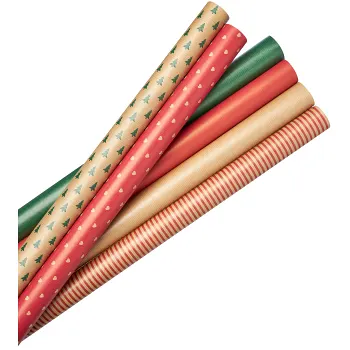 Julpapper Gran Ribb Grön 0,7x3m ICA.