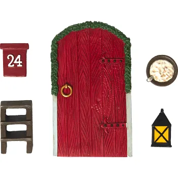 Nissedörr 5 delar röd Festive.