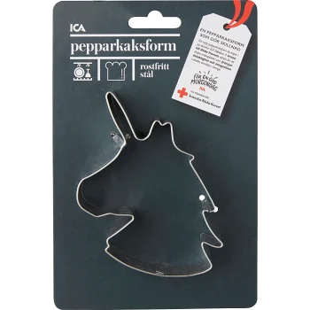 Pepparkaksform Unicorn 14cm ICA.