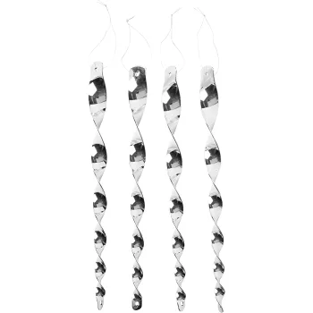 Fågelskrämma twist 4p silver.