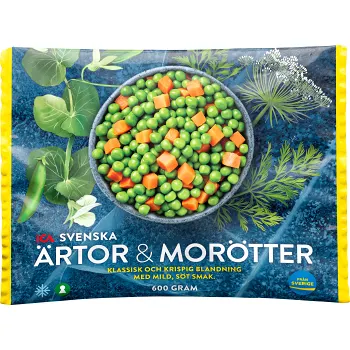 Svenska Ärtor &amp; Morötter 600g ICA.