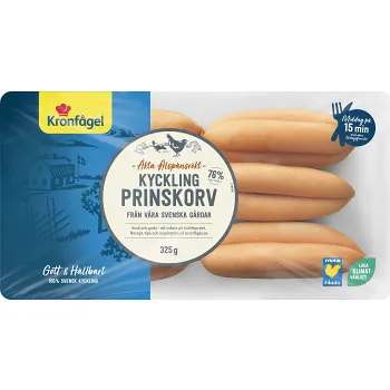Prinskorv Kyckling 325g Kronfågel.