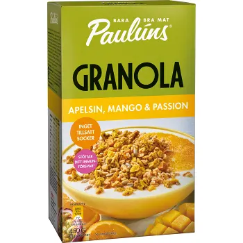 Granola Apelsin Mango &amp; Passion 400g Pauluns.