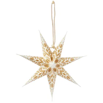 Stjärna Mini 20 cm vit / guld ICA.