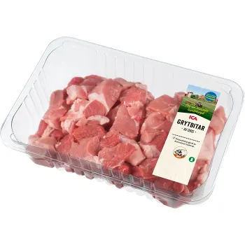 Grytbitar Färska av gris ca 1kg ICA.