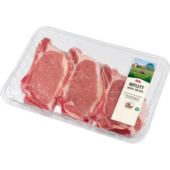 Kotlett Färsk Skivad med ben ca 480g ICA.