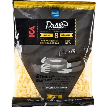 Präst 31% lagrad riven 150g ICA.